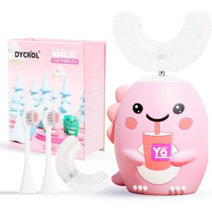 Dinosaur U-Shaped Sonic Toothbrush (Ages 2-6, Pink)